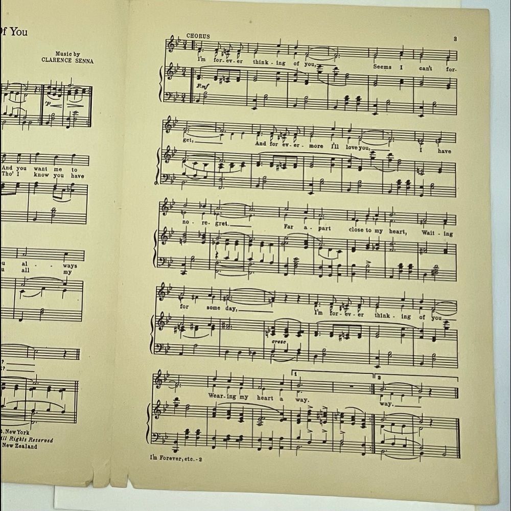 I’m Forever Thinking of You Illustrated by Rolf Armstrong 1919 Sheet Music - Picture 7 of 16